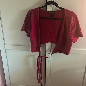 Wrap crop top - maroon